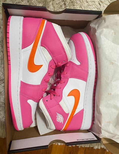 pink and orange sneakers.